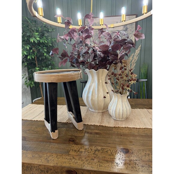 Woodland Short Carved Wood Table Black - Threshold NEW RARE - Picture 6 of 6